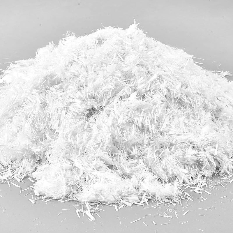 Fabbay 4.4 Lb Fiberglass for Cement 6mm and 9mm Mortar Concrete Fiberglass Chop Strands Fiber Reinforcement Anti Seepage Anti Cracking White Milled Glass Fiber for Concrete Cement, Building Wall Garden Floor - Image 1